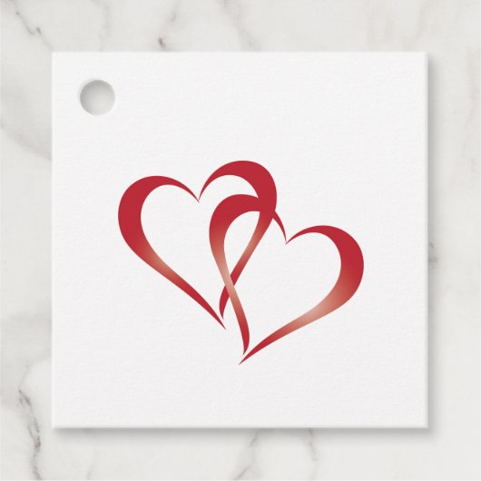 Twee harten verbonden bedankjes labels (Voorkant)