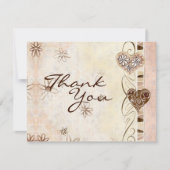 Twee harten verenigd als één dank u merkt op kaart (Voorkant)