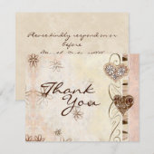 Twee harten verenigd als één dank u merkt op kaart (Voorkant / Achterkant)