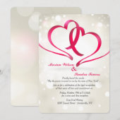 Twee Harten Verenigde Uitnodiging (Voorkant / Achterkant)