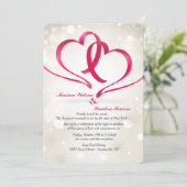 Twee Harten Verenigde Uitnodiging (Staand voorkant)