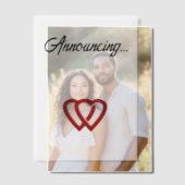 Twee harten verlovingsaankondiging vellum uitnodigingen (Offset (Koppel))