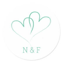 Twee harten verweven - Bruiloft Ronde Sticker