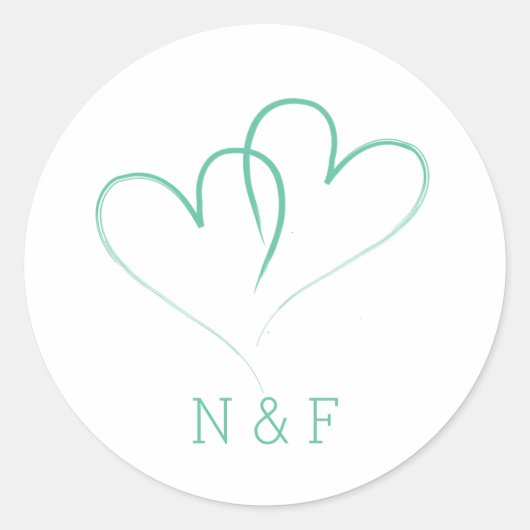 Twee harten verweven - Bruiloft Ronde Sticker (Voorkant)