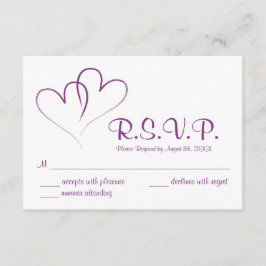 Twee harten verweven bruiloft RSVP Kaart