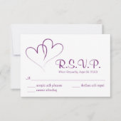 Twee harten verweven bruiloft RSVP Kaart (Voorkant)