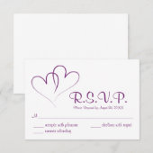 Twee harten verweven bruiloft RSVP Kaart (Voorkant / Achterkant)