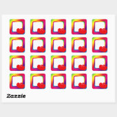 Twee harten vierkante sticker (Vel)