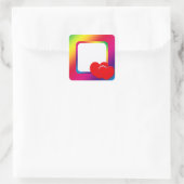Twee harten vierkante sticker (Tas)