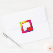 Twee harten vierkante sticker (Envelop)
