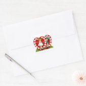 Twee harten vierkante sticker (Envelop)