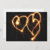 Twee harten vonken Huwelijksuitnodiging Kaart (Achterkant)