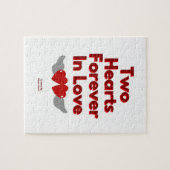 Twee harten voor altijd in de liefde legpuzzel (Horizontaal)