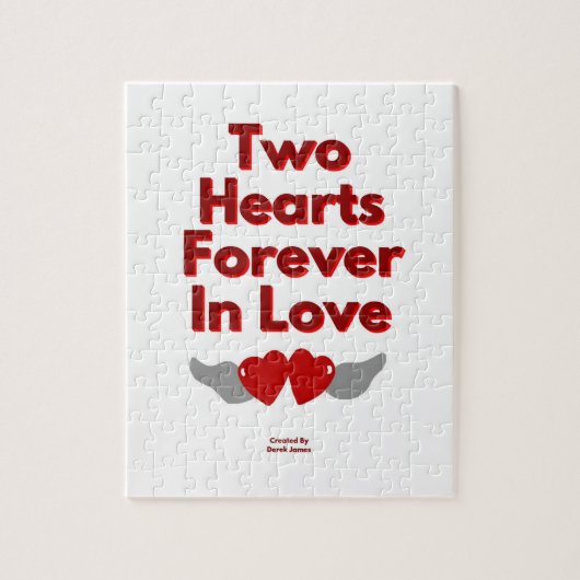 Twee harten voor altijd in de liefde legpuzzel (Verticaal)