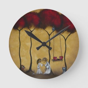 Twee harten wandklok