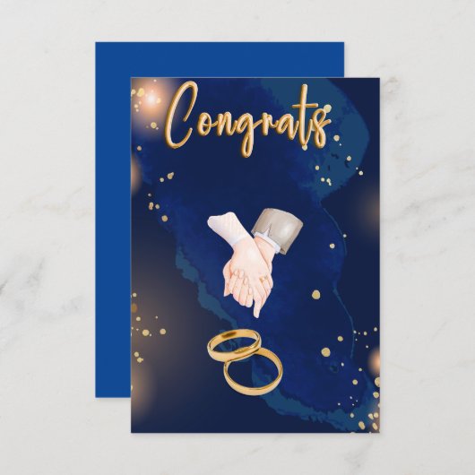 Twee harten worden een gefeliciteerd trouwkaart (Voorkant / Achterkant)