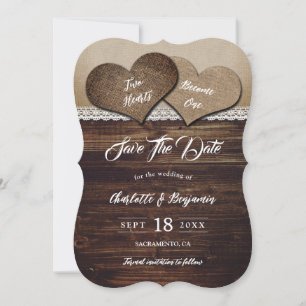 Twee harten worden een rustieke landelijke schuur  save the date