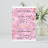 Twee harten worden één uitnodiging trouwkaarten (Staand voorkant)