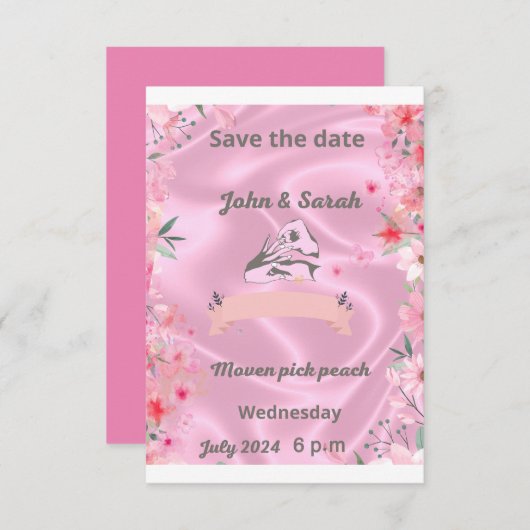 Twee harten worden één uitnodiging trouwkaarten (Voorkant / Achterkant)