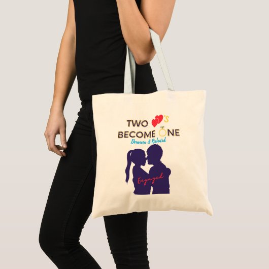 Twee harten worden er een tote bag (Voorkant (product))