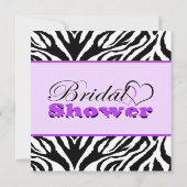 Twee harten Zebra Paarse Vrijgezellenfeest Partij  Kaart (Achterkant)