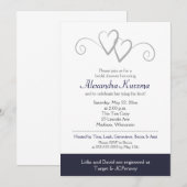 Twee hartenmarinescheepvaart en zilverbridal Showe Kaart (Voorkant / Achterkant)