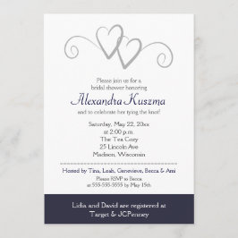 Twee hartenmarinescheepvaart en zilverbridal Showe Kaart