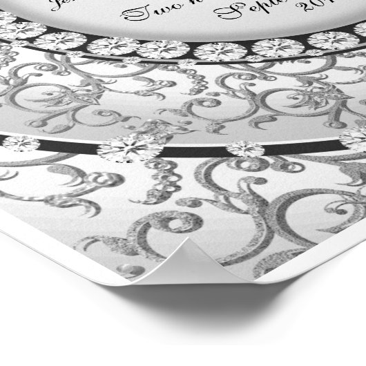 Twee hartenmonogram weddenschap poster (Hoek)