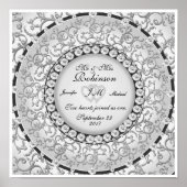 Twee hartenmonogram weddenschap poster (Voorkant)