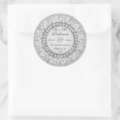 Twee hartenmonogram weddenschap ronde sticker (Tas)