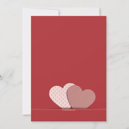 Twee hartenuitnodigingen kaart (Achterkant)