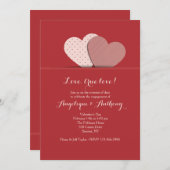 Twee hartenuitnodigingen kaart (Voorkant / Achterkant)