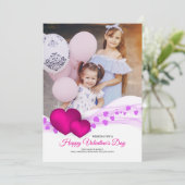 Twee hartfoto-Valentijnsdag Feestdagenkaart (Staand voorkant)