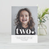 Twee hartfoto's eerste uitnodiging van de geboorte (Staand voorkant)