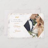 Twee Hartjes Foto Dankkaart Kaart (Voorkant / Achterkant)