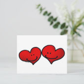 Twee hartjes in liefde briefkaart (Staand voorkant)