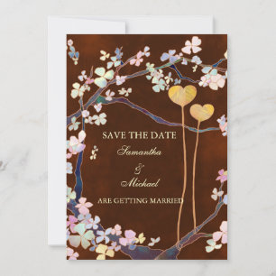 Twee Hartjes Trouwkaart Save the Date Uitnodiginge