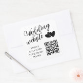 Twee Hartjes Trouwwebsite QR-code Vierkante Sticker (Envelop)