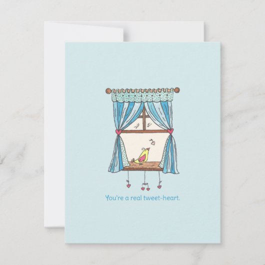 Twee Hartjes Vogel Valentijnskaart Kaart (Voorkant)