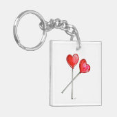 Twee hartlijnen sleutelhanger (Voorkant Links)