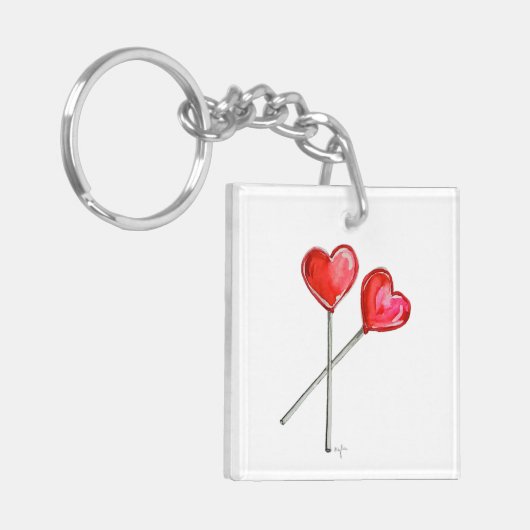 Twee hartlijnen sleutelhanger (Voorkant Links)