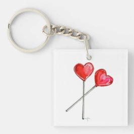 Twee hartlijnen sleutelhanger