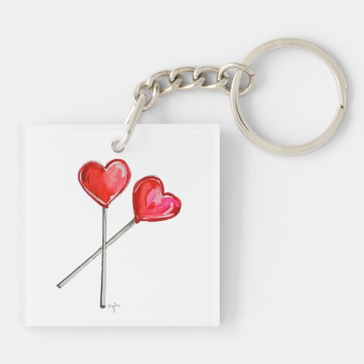 Twee hartlijnen sleutelhanger (Achterkant)