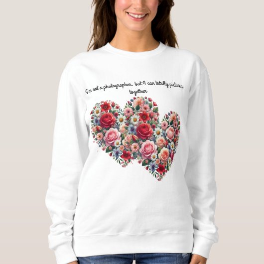 Twee hartritme Bloemen Sweatshirt (Voorkant)