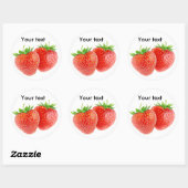 Twee hartvormige aardbeien ronde sticker (Vel)