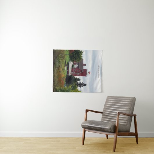 Twee haven vuurtoren & boot tapijt wandkleed (In Situ (horizontaal))