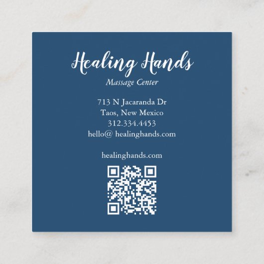 Twee Healing Hands Waterverf Boho QR Code Vierkante Visitekaartje (Achterkant)