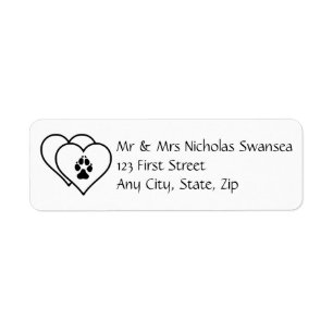 Twee Hearts Love Animals Pet Rescue Address Label