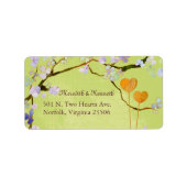 Twee Hearts Spring Green Weddenschap Etiket (Voorkant)