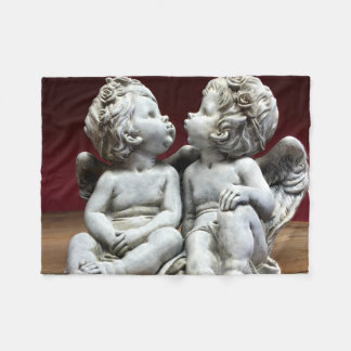 Twee Heavenly Angel Cherubs Fleece Deken
